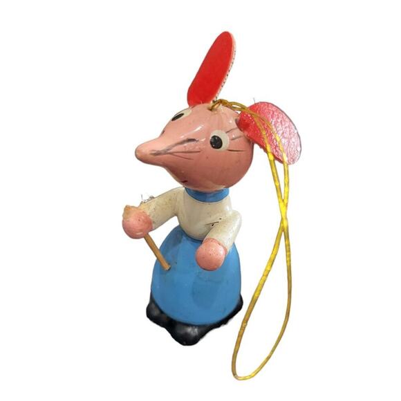 Vintage Goula Made in Spain Mouse Ornaments Set of 2 Hand Painted‎ - Picture 3 of 13